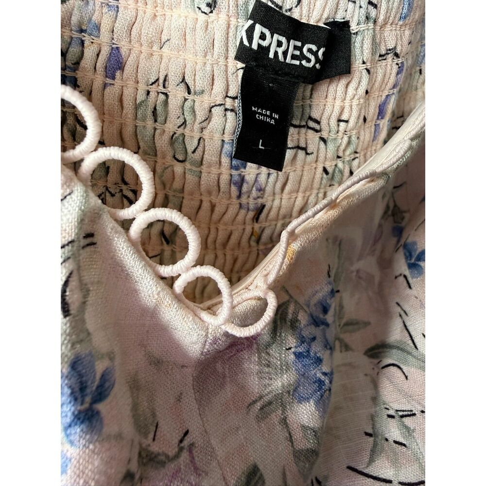 Express Floral Cottagecore Coquette Crop Top Sweetheart Neck Date Night Brunch - Picture 3 of 7